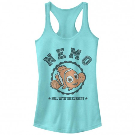 Disney Pixar Finding Dory Nemo Varsity Blue Juniors Racerback Tank Top