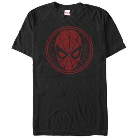 Spiderman SpiderWeb Icon Black Mens T-Shirt