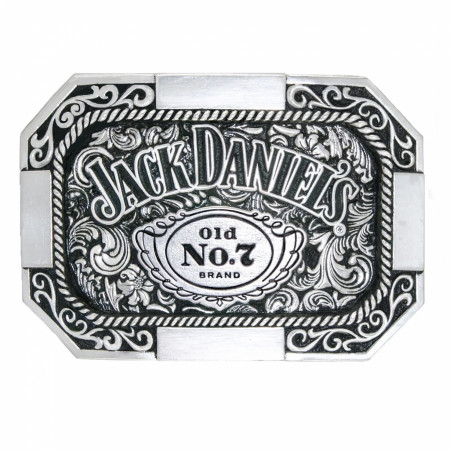 Jack Daniel's Cartouche Logo Silver Belt Buckle
