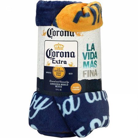 Corona Extra Bottle Label Fleece 48' x 60' Throw Blanket