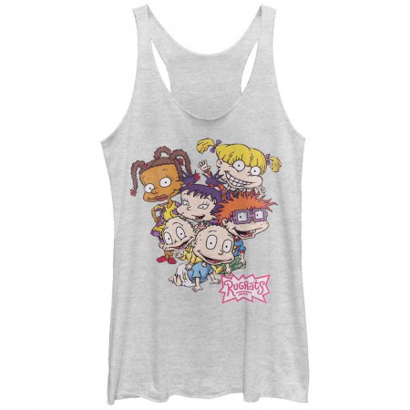 Rugrats Nickelodeon Rugrats Pile White Juniors Racerback Tank Top