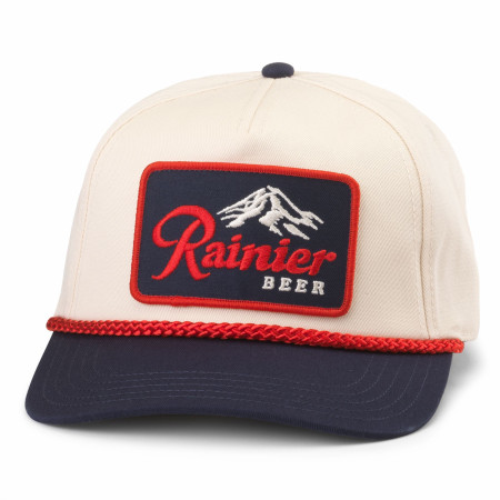 Rainier Beer Patch Adjustable Navy Bill Snapback Hat