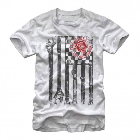 Gas Monkey Garage Wrench Flag White T-Shirt