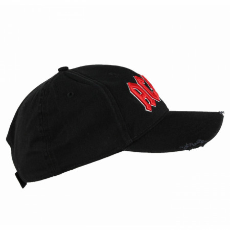 AC/DC Logo Distressed Adjustable Snapback Hat