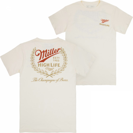 Miller High Life Champagne of Beers Front and Back Print T-Shirt
