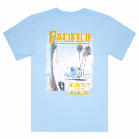 Pacifico Adventure Is Out There Beach Front and Back Print T-Shirt
