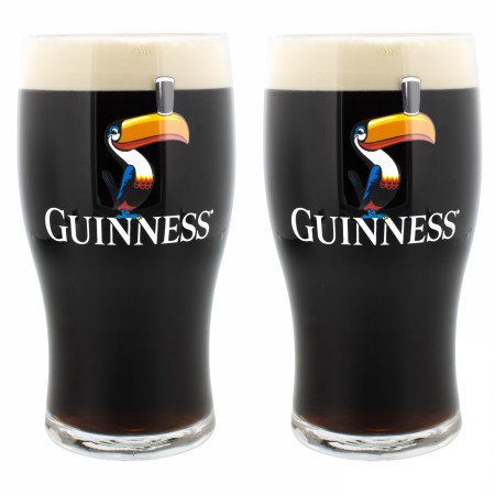 Guinness Gilroy Toucan 20oz Pint Glass 2-Pack