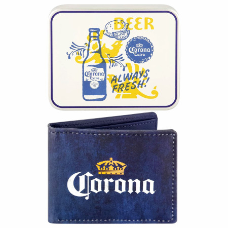 Corona Extra Logo Bi-Fold Wallet with Tin Case