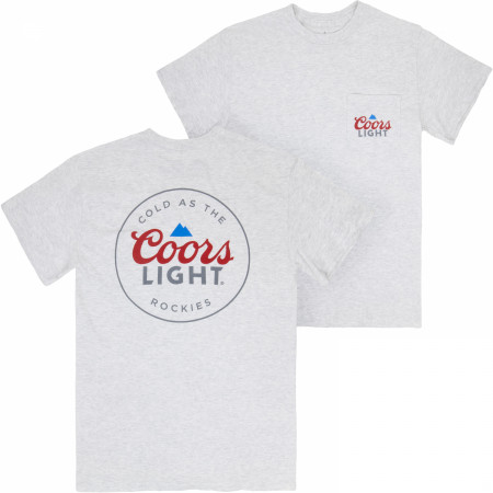Coors Light Mountain Pocket Logo with Rear Logo Print Grey T-Shirt