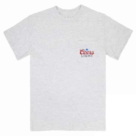 Coors Light Mountain Pocket Logo with Rear Logo Print Grey T-Shirt