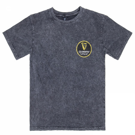 Guinness Extra Stout Marble Wash Label Front & Back Print T-Shirt