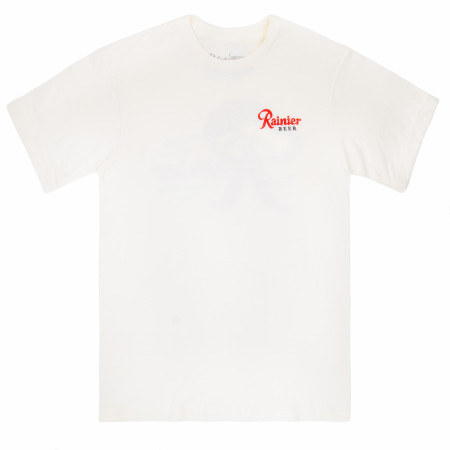 Rainier Mountain Fresh Beer Distressed Front and Back T-Shirt