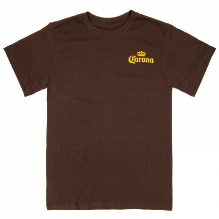 Corona Extra Sunset at The Beach Front and Back Print T-Shirt