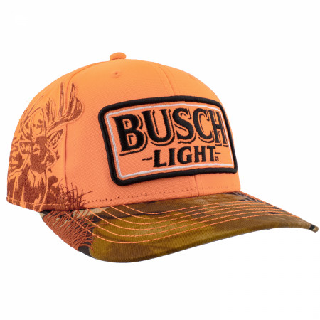 Busch Light Blaze Orange Buck Hunter Camo Brim Adjustable Hat