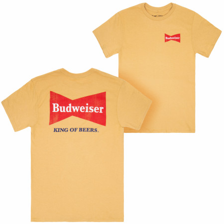 Budweiser King of Beers Retro Logo Front and Back Print T-Shirt