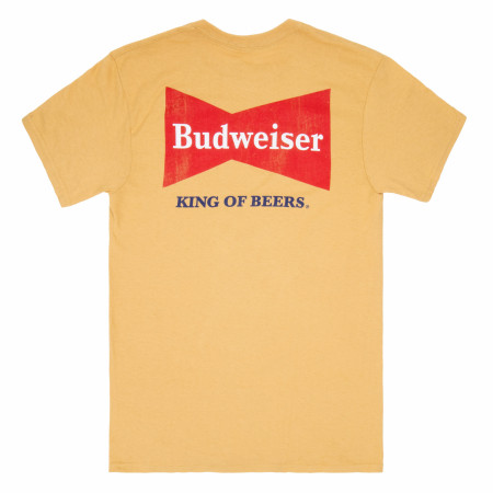 Budweiser King of Beers Retro Logo Front and Back Print T-Shirt