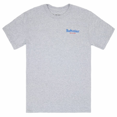 Budweiser Distressed Logo Front and Back Print T-Shirt