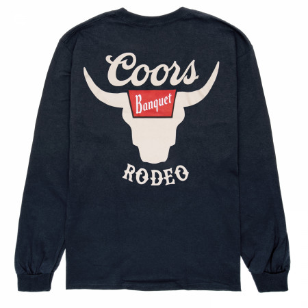 Coors Banquet Rodeo Horns Logo Front and Back Print Long Sleeve Shirt