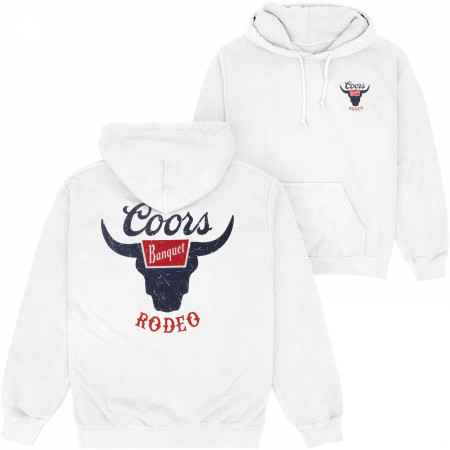Coors Rodeo Front and Back Logo White Sweatshirt Hoodie