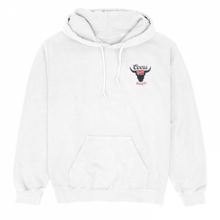 Coors Rodeo Front and Back Logo White Sweatshirt Hoodie