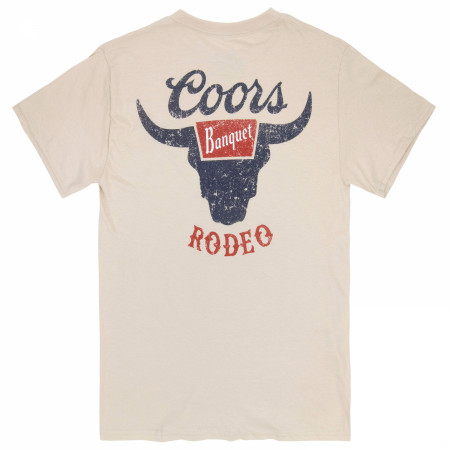 Coors Banquet Rodeo Logo Distressed Front and Back Natural T-Shirt