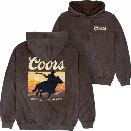 Coors Cowboy Western Sunset Mineral Wash Pull-Over Hoodie