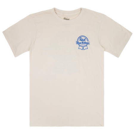 Pabst Blue Ribbon Distressed Logo Front and Back Print T-Shirt