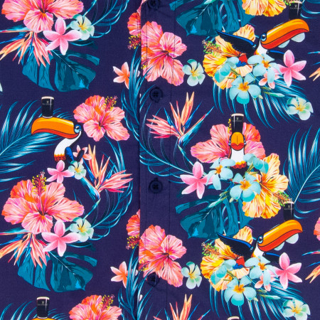 Guinness Toucan Floral Hawaiian Shirt