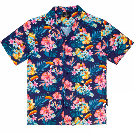 Guinness Toucan Floral Hawaiian Shirt