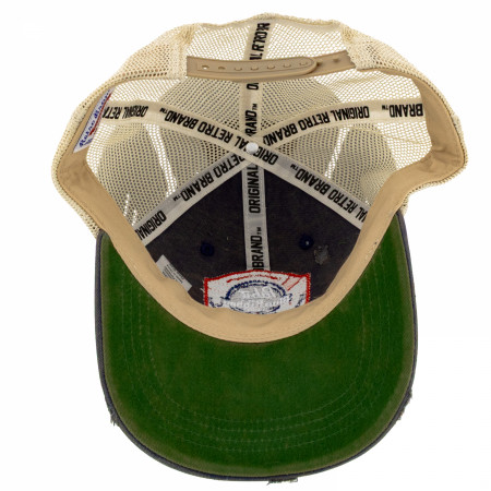 Pabst Blue Ribbon Logo Distressed Denim Trucker Hat