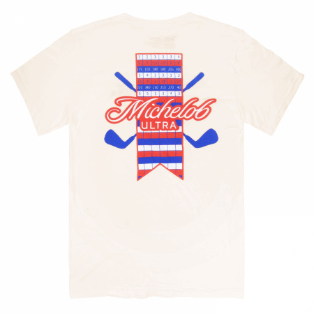 Michelob Ultra Golf Scorecard Beige Colorway Front/Back Print T-Shirt