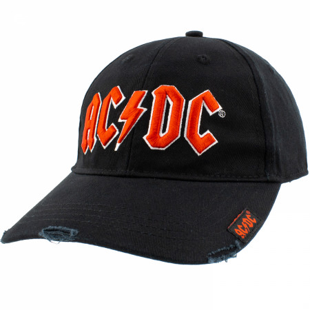 AC/DC Logo Distressed Adjustable Snapback Hat