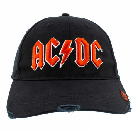 AC/DC Logo Distressed Adjustable Snapback Hat