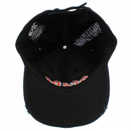 AC/DC Logo Distressed Adjustable Snapback Hat