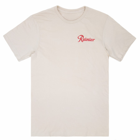 Rainier Beer Catching Fish Front and Back Print T-Shirt