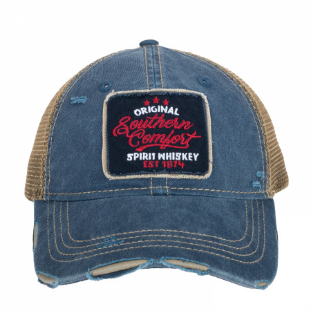 Southern Comfort Embroidered Patch Distressed Dad Cap