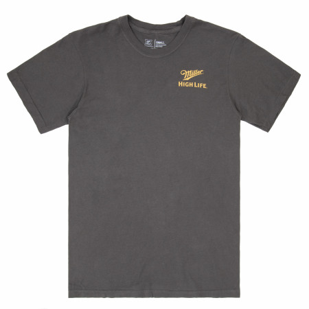 Miller High Life The Champagne of Beers Garment Dyed Grey Front and Back T-Shirt