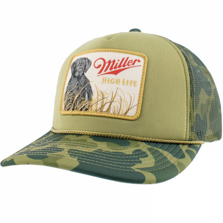 Miller High Life Black Lab Hunting Camo Trucker Hat