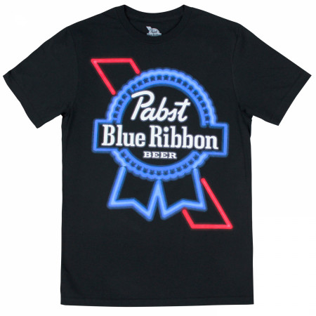 Pabst Blue Ribbon Beer Neon Sign Logo T-Shirt