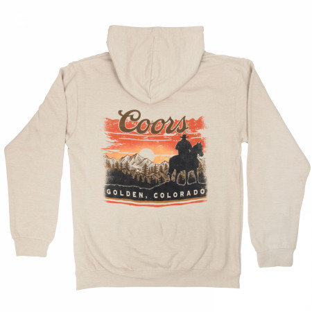 Coors Sunset in Golden Colorado Print Sand Pull-Over Hoodie