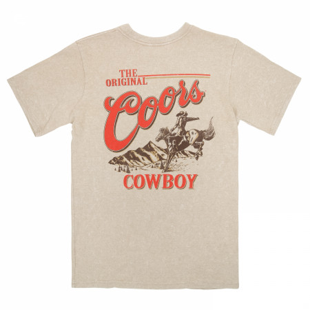 Coors The Original Cowboy Mineral Wash Front & Back Print T-Shirt