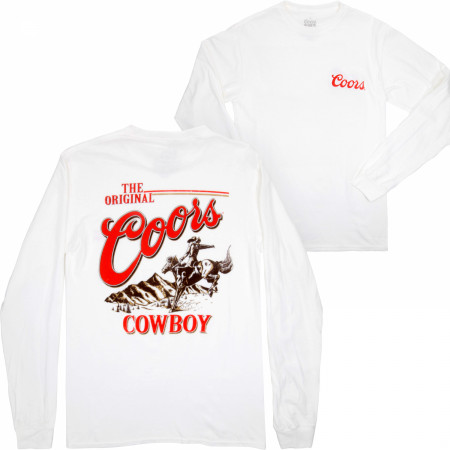 Coors The Original Cowboy Men's White Long Sleeve Shirt