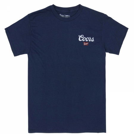 Coors Banquet Can Logo Front and Back Print Navy T-Shirt