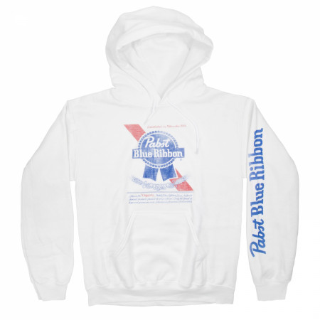 Pabst Blue Ribbon Distressed Classic Logo Pullover Hoodie