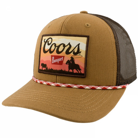 Coors Banquet Rodeo Sunset Woven Patch Canvas Rope Hat