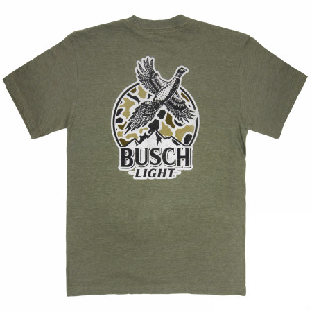 Busch Light Pheasant Hunting Camo Logo Forest Green T-Shirt