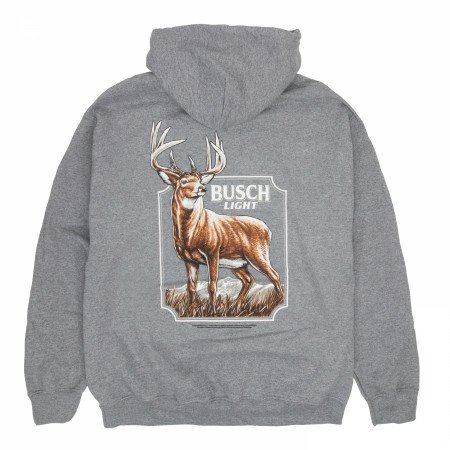 Busch Light Mountain Side Deer Front and Back Print Pull-Over Hoodie