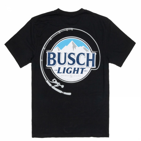 Busch Light Fishing Pole Front and Back Print T-Shirt