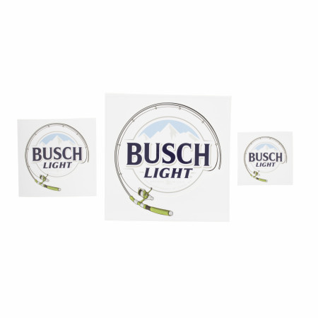 Busch Light Fishing Pole Sticker Various Sizes 3-Pack