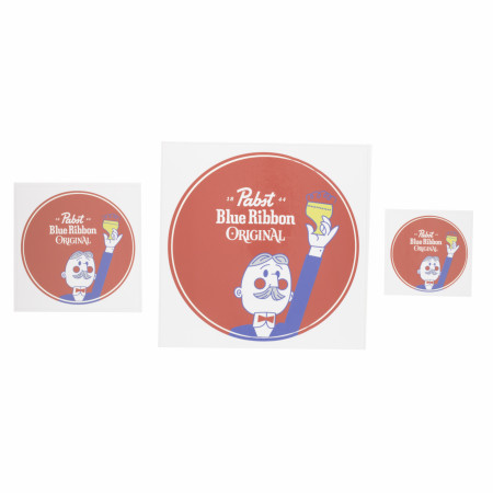 Pabst Blue Ribbon PBR Vintage Celebration Sticker Various Sizes 3-Pack